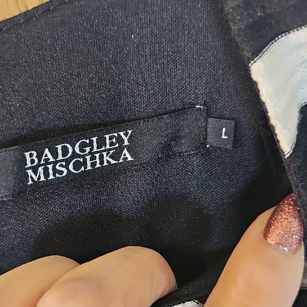 Badgley Mischka Black and White Striped Blouse - Picture 2 of 11